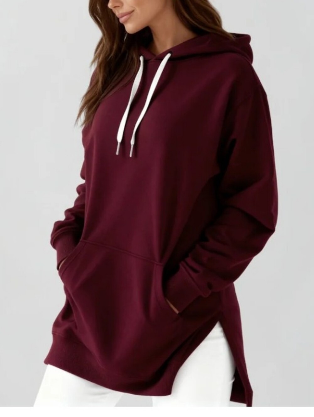 The Warmy Oversized Hoodie Dress Burgundy Various Sizes NIB